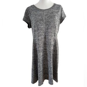 Talbots Black & White Heathered short sleeve casual dress